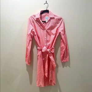 New J.McLaughlin Red Striped Button-Up Dress—Size S
